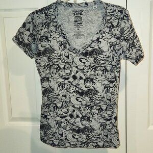 Marvel Comics V-Neck Short Sleeve Tee Shirt